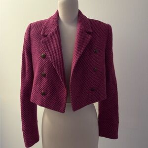 Zara Fuchsia Textured Blazer